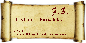 Flikinger Bernadett névjegykártya